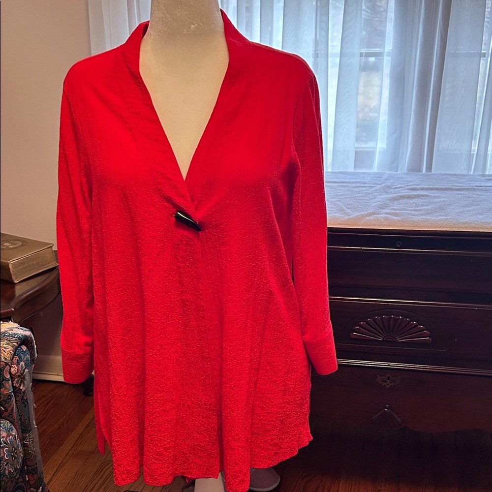 Ali Miles Vibrant Red Tunic Top